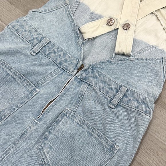 Ulla Johnson Claude Ombre Light Wash Flare Leg Denim Overalls in Women's Size 6 - Picture 12 of 16